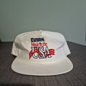 Clark Made‎ In The USA White Snapback Hat Cap